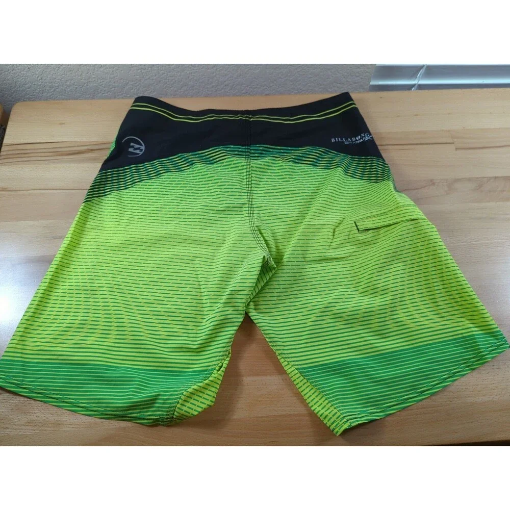 Billabong Board Shorts Yellow Green Mens 32 Joel Parkinson Platinum X Stretch